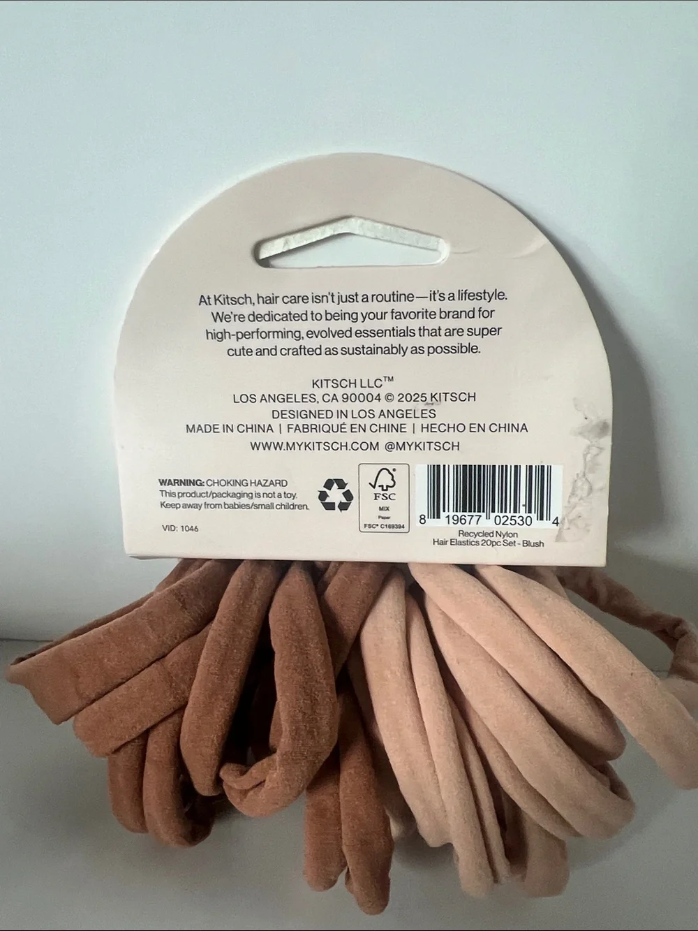 Kitsch Seamless Elastic Hair Ties - Blush Pink & Warm Brown Duo